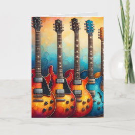 Festiva Tarjeta de cumpleaños de guitarras eléctricas herm