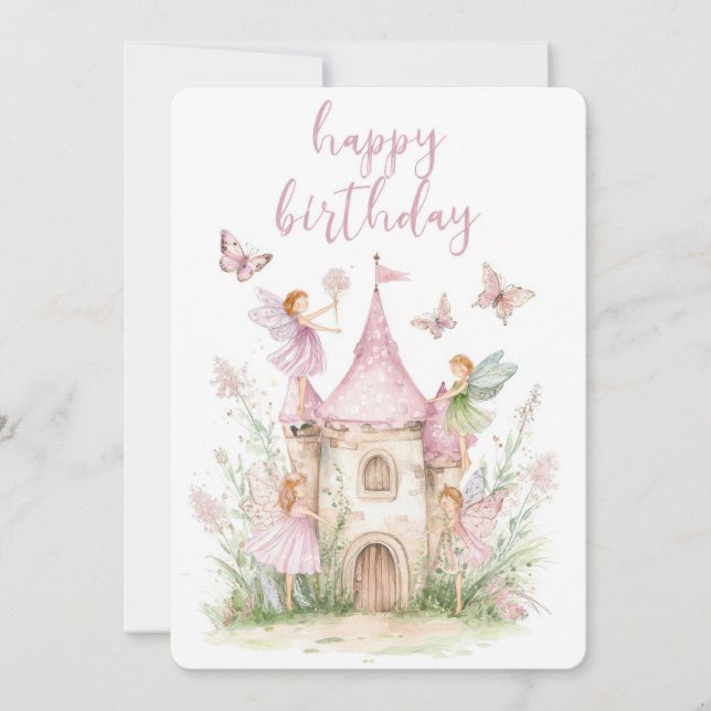 Festiva Tarjeta de cumpleaños de hada caprichosa  (Anverso)