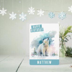 Festiva Tarjeta de cumpleaños de invierno para los vibrado