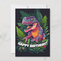 Tarjeta de cumpleaños de Kids Jurassic Dino Dinosa