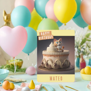 Festiva Tarjeta de cumpleaños de Kitten