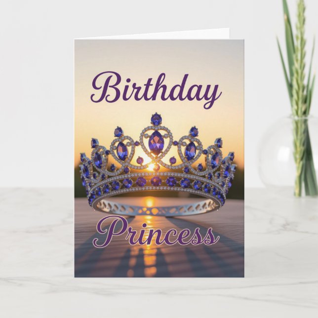 Festiva Tarjeta de cumpleaños de la princesa, cumpleaños d (Anverso)