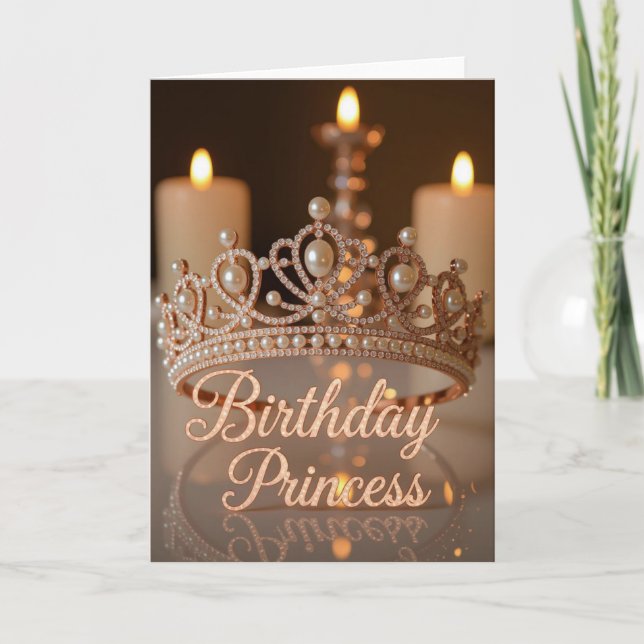 Festiva Tarjeta de cumpleaños de la princesa, cumpleaños d (Anverso)