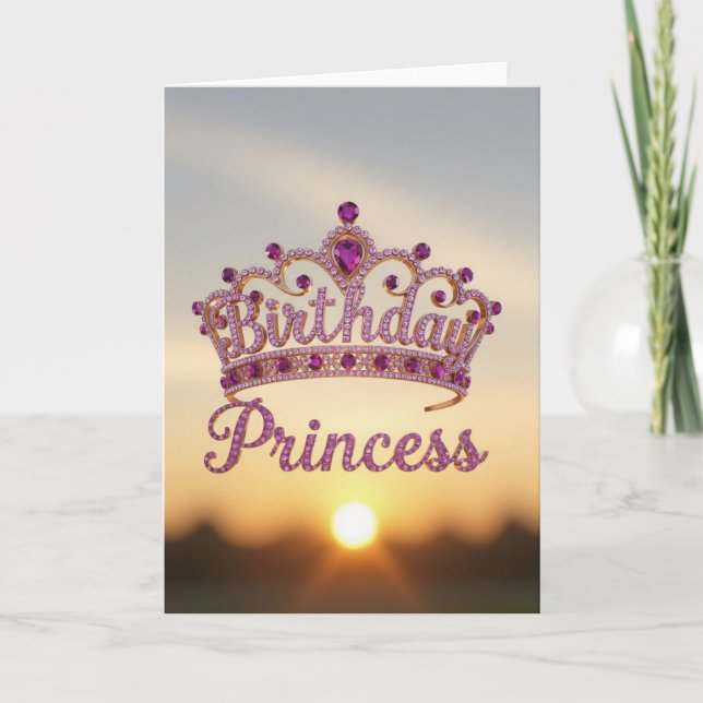 Festiva Tarjeta de cumpleaños de la princesa, cumpleaños d (Anverso)