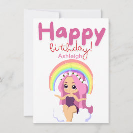 Festiva Tarjeta de cumpleaños de la princesa unicorniana p