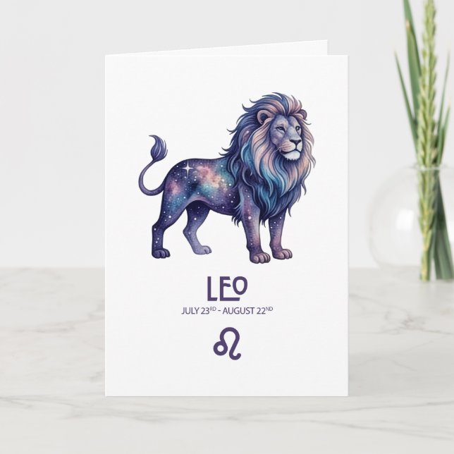 Festiva Tarjeta de cumpleaños de Leo (Anverso)