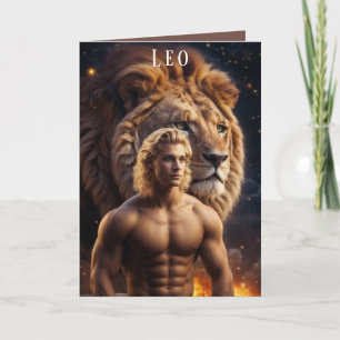 Festiva Tarjeta de cumpleaños de Leo Male