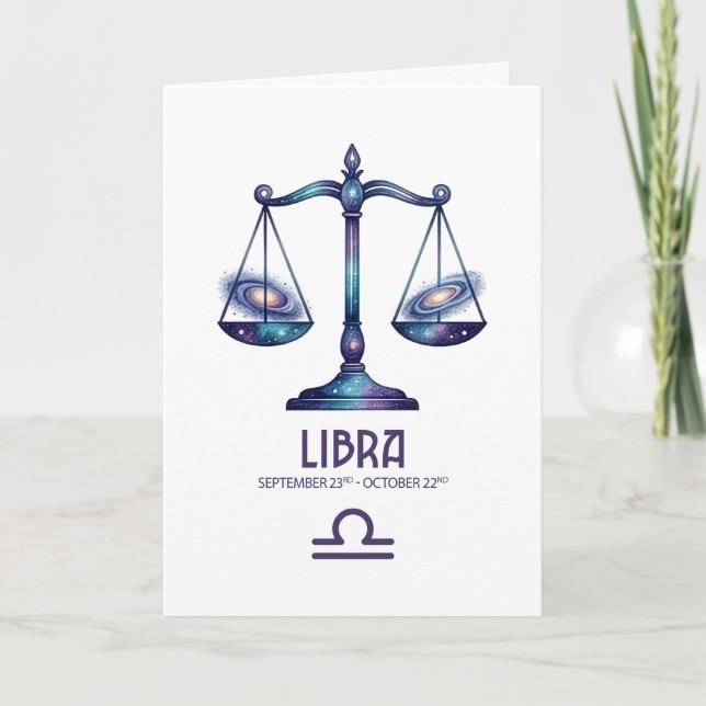 Festiva Tarjeta de cumpleaños de Libra (Anverso)