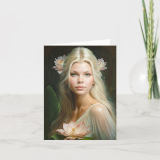 Festiva Tarjeta de cumpleaños de Lotus Goddess