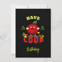 Tarjeta de cumpleaños de manzana roja divertida