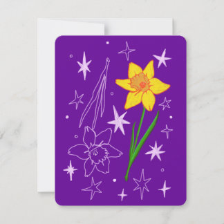 Festiva Tarjeta de cumpleaños de marzo (Daffodil)