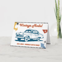 Tarjeta de cumpleaños de modelo vintage - Clásico 