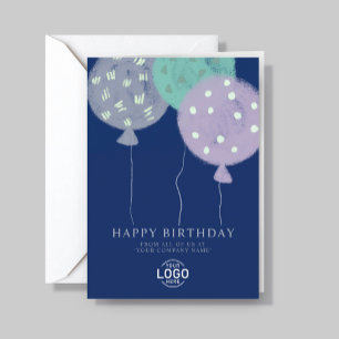 Festiva Tarjeta de cumpleaños de negocios con globos azule