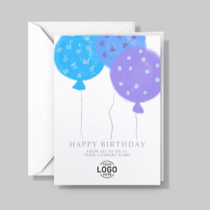 Festiva Tarjeta de cumpleaños de negocios con globos azule