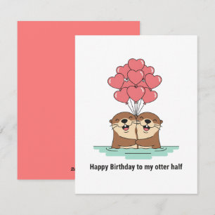 Festiva Tarjeta de cumpleaños de nutria dulce para esposa