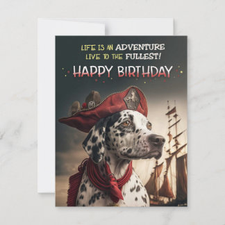 Festiva Tarjeta de cumpleaños de Pirate Adventure Dalmatia