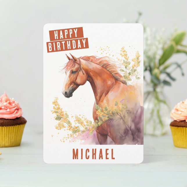 Festiva Tarjeta de cumpleaños de primavera para los caball (Subido por el creador)