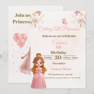 Festiva Tarjeta de cumpleaños de princesa encantada para n