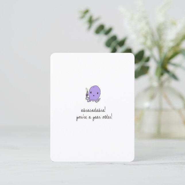 Festiva Tarjeta de cumpleaños de pulpo adorable (Anverso de pie)
