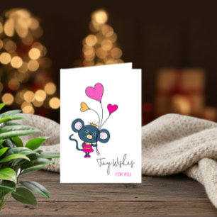 Festiva Tarjeta de cumpleaños de ratón lindo para niña