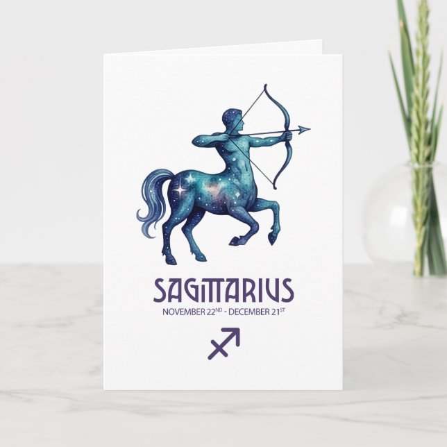 Festiva Tarjeta de cumpleaños de Sagitario (Anverso)