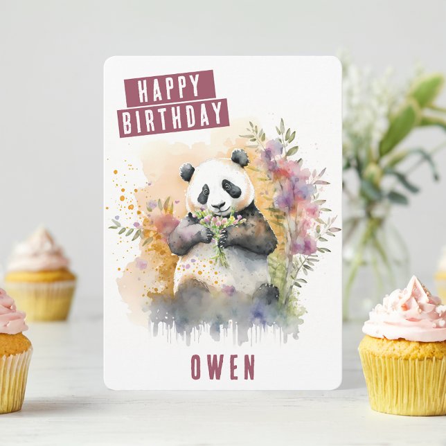 Festiva Tarjeta de cumpleaños de Spring Vibes Panda (Subido por el creador)