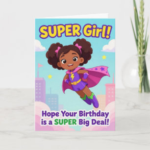 Festiva Tarjeta de cumpleaños de Super Girl
