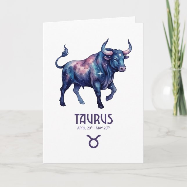 Festiva Tarjeta de cumpleaños de Tauro (Anverso)