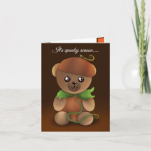 Tarjeta de cumpleaños de Teddy de calabaza