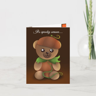 Festiva Tarjeta de cumpleaños de Teddy de calabaza