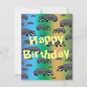 Festiva Tarjeta de cumpleaños de tejón
