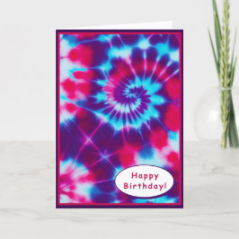 Festiva Tarjeta de cumpleaños de Tie Dye Happy