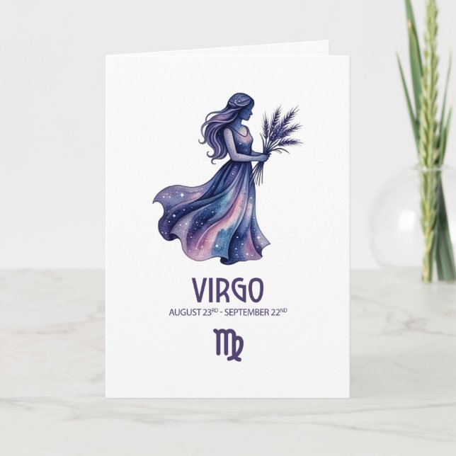 Festiva Tarjeta de cumpleaños de Virgo (Anverso)