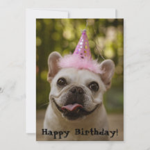 Tarjeta de cumpleaños del Bulldog francés