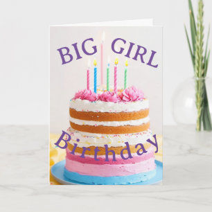 Festiva Tarjeta de cumpleaños del gran Chica