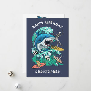 Festiva Tarjeta de cumpleaños del personalizado de la ola