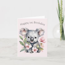 Tarjeta de cumpleaños del personalizado Koala Bear