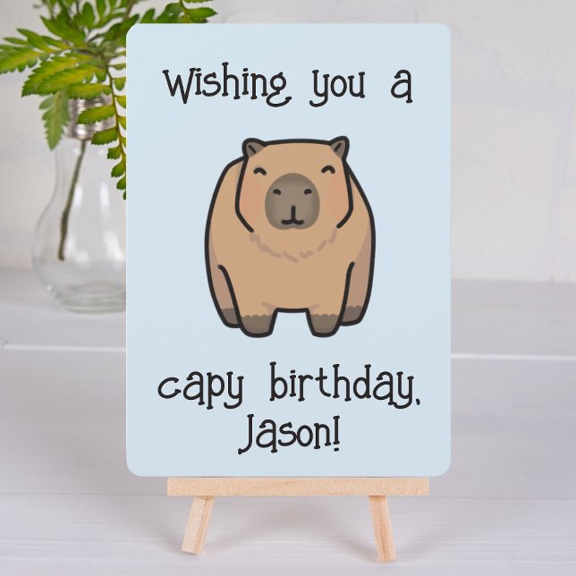 Festiva Tarjeta de cumpleaños divertida de Capybara (Show your love for your friends & family by sending them funny, punny capybara  Birthday Greetings!)