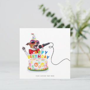 Festiva Tarjeta de cumpleaños divertida - Tarjeta de perro