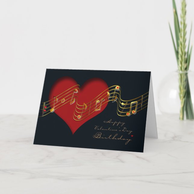 Festiva Tarjeta de cumpleaños el día de San Valentín / Not (Anverso)