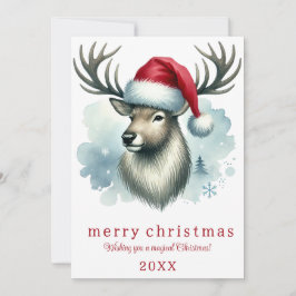 Festiva Tarjeta de cumpleaños elegante sin foto con reno