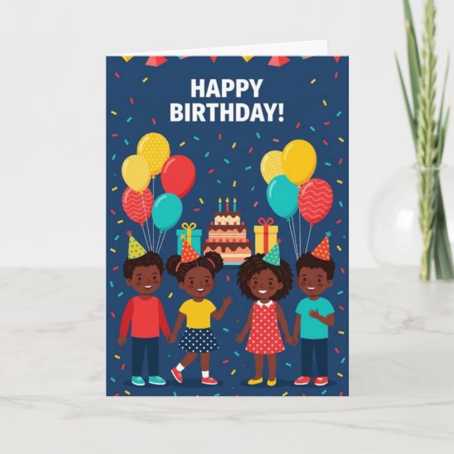 Festiva Tarjeta de Cumpleaños Espectacular (Anverso)