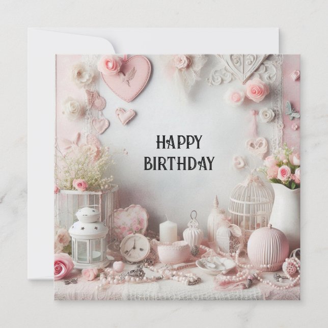 Festiva tarjeta de cumpleaños feliz (Anverso)