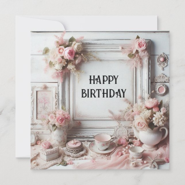 Festiva tarjeta de cumpleaños feliz (Anverso)