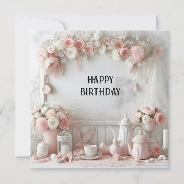Festiva tarjeta de cumpleaños feliz (Anverso)