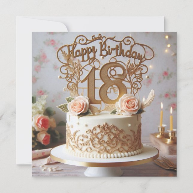 Festiva tarjeta de cumpleaños feliz (Anverso)