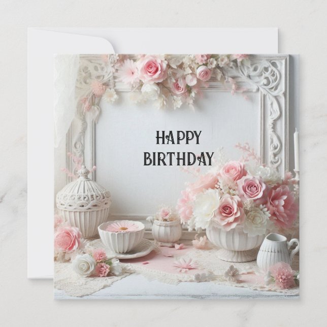 Festiva tarjeta de cumpleaños feliz (Anverso)