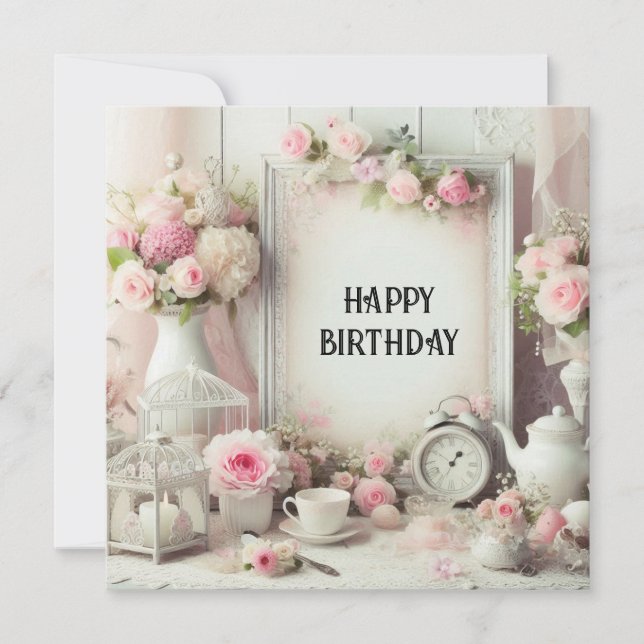 Festiva tarjeta de cumpleaños feliz (Anverso)