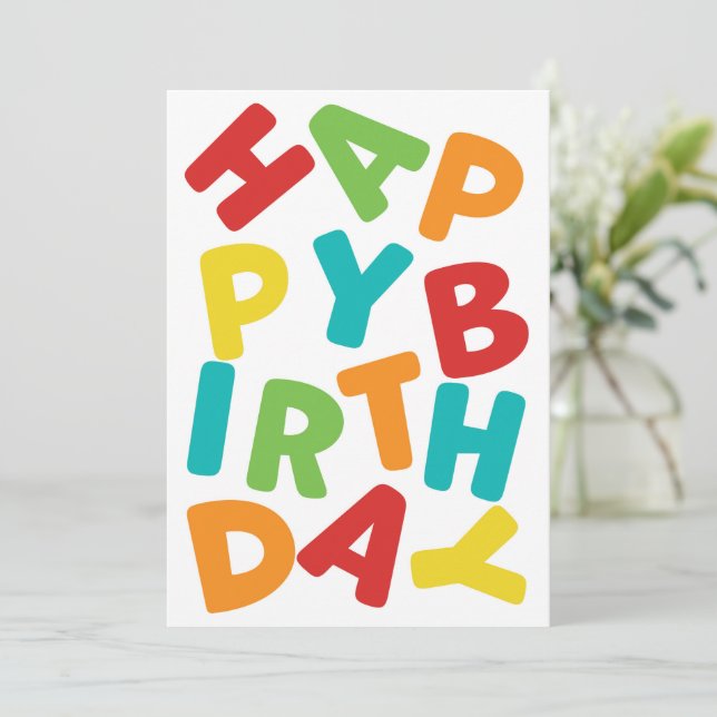 Festiva Tarjeta de cumpleaños feliz - Cartas de jugo (Anverso de pie)
