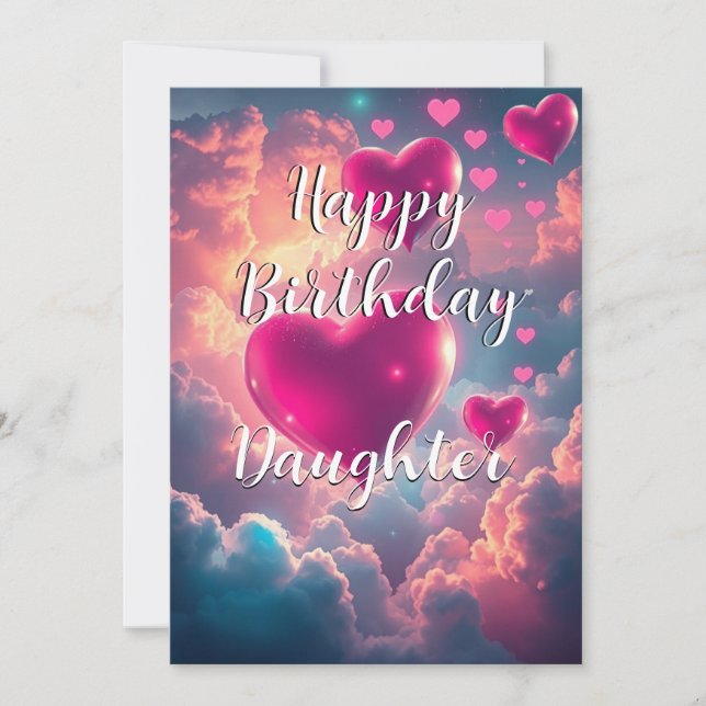 Festiva Tarjeta de cumpleaños feliz cumpleaños para corazo (Anverso)